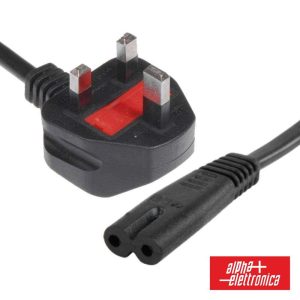 Cabo Alimentação C/ Ficha Inglesa / Tipo 8 Iec C7 1.5m - (23-008UK)