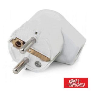 Ficha Schuko Macho C/ Terra Lateral 250v Branco - (23-50/03B)