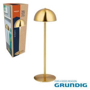 Candeeiro Mesa LED E14 Touch Redondo Dourada GRUNDIG - (42560)