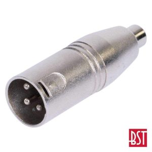 Ficha Adaptadora XLR 3p Macho / Rca Fêmea BST