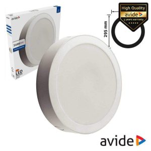 Painel LEDS Redondo Superficie 24W 295mm 6400K 2490lm AVIDE - (AMSPCW-R-24W-PC)