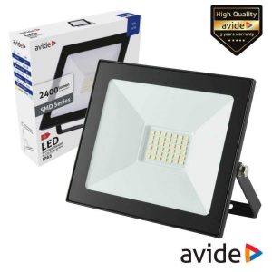 Foco LED 30W 230V 6400K 2400lm Preto Avide - (ASFLCW-30W)