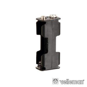 Suporte P/ 2 Pilhas AA C/ Terminais Snap VELLEMAN - (BH322B)