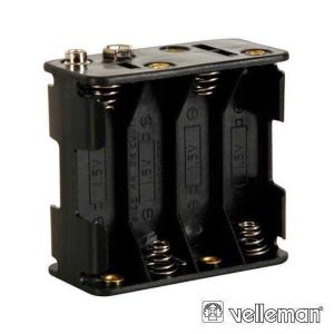 Suporte P/ 8 Pilhas AA C/ Terminais Clip VELLEMAN - (BH383B)