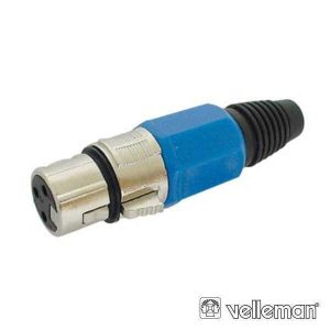 Ficha XLR 3p Fêmea Azul C/ Blindagem E Bloqueio - (CA100BL)