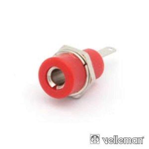 Ficha Banana Fêmea Painel Terminal 26mm Vermelho VELLEMAN - (CM4R)