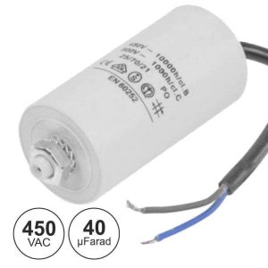 Condensador Arranque 40uf 450V C/ Fios - (COAF40/450)
