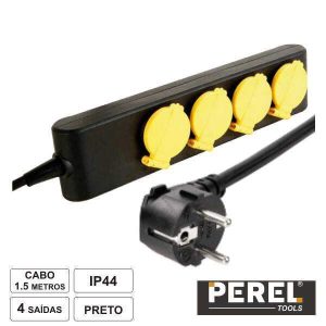 Extensão Elétrica 4x Schuko Picos 1.5m PEREL - (EBP04WP-G)