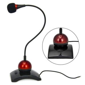 Microfone Mesa por Jack 3.5mm Vermelho - (EH130)