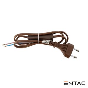 Cabo Alimentação C/ Interruptor 1m Castanho ENTAC - (ERWC20-1S-BR)