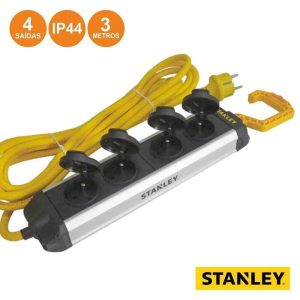 Extensão Elétrica 4x Schuko C/ Gancho 1.5m STANLEY - (ESTN4HK-G)
