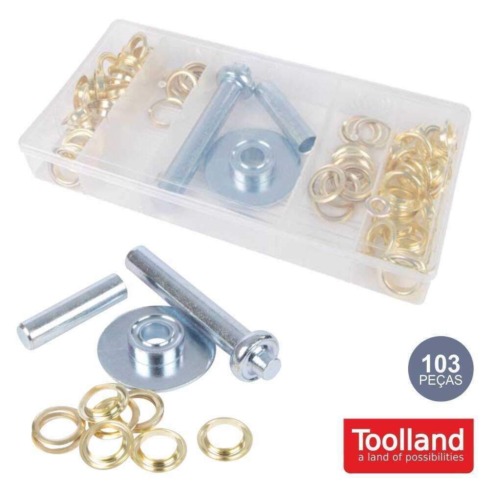 Kit De Ilhós 103x TOOLLAND - (HAS16)