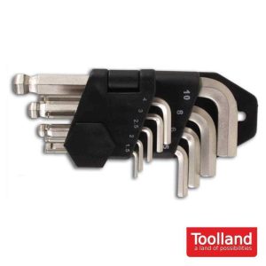 Conjunto 9 Chaves Sextavadas C/ Ball Point TOOLLAND - (HHEXPRO)