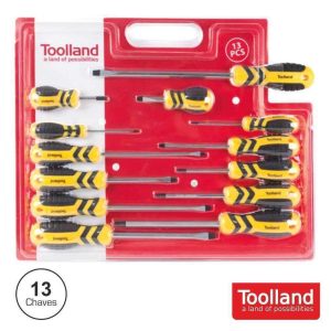 Conjunto De 13 Chaves Fendas E Philips TOOLLAND - (HSCRSET02N)