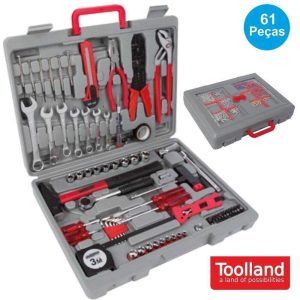 Conjunto De 61 Ferramentas + Acessórios TOOLLAND - (HSET555)