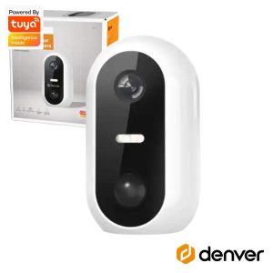 Câmara Vigilância IP 1080P WIFI Tuya LEDS IR BAT IP54 DENVER - (IOB-209)