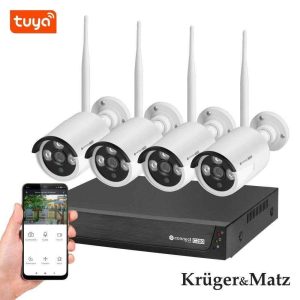 Pack Vigilância 4 Câmaras IP66 WIFI TUYA KRUGER MATZ - (KM2240)
