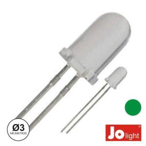 LED 3mm Alto Brilho Verde Jolight - (LL0310G)