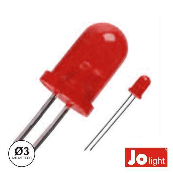 LED 3mm Vermelho Difuso Intermitente Jolight - (LL0340R-D)