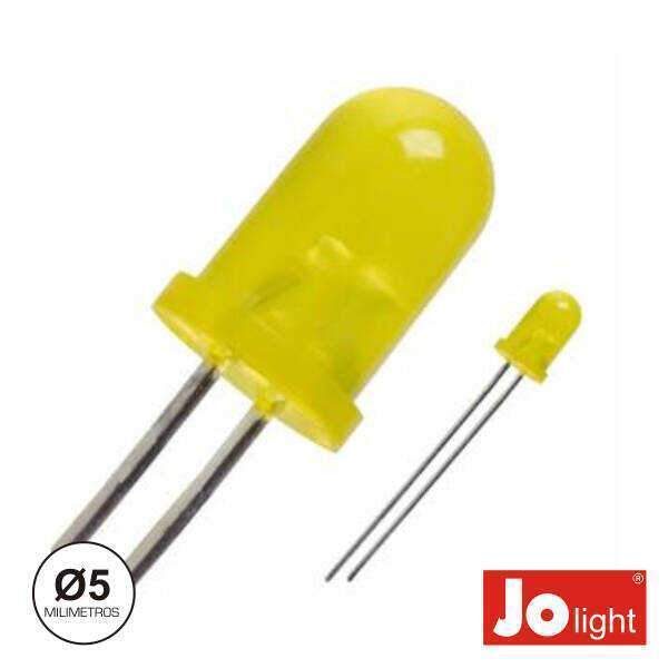 LED 5mm Alto Brilho Amarelo Difuso Jolight - (LL0510Y-D)