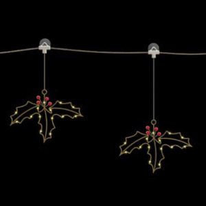 Luzes de Natal 3 Figuras C/ Ventosa 45 LED a pilhas 90x30cm - (LNS-003-0.9X0.3-UW)