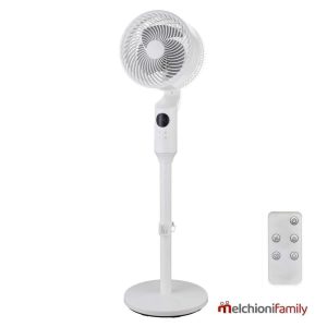 Ventoinha De Pé Branca C/ LCD Ø31cm 50W MelchioniFamily - (MF2508SPD)