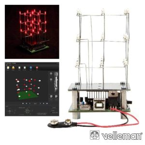 Cubo LED 3d C/ 27 LEDS Até 234 Animações VELLEMAN - (MK193)