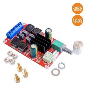Kit Módulo Amplificador 2 Canais Stereo 50W 5-25vdc - (MODULE163A)