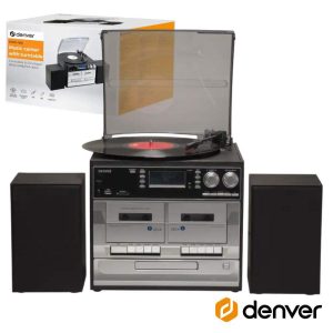Gira-Discos 33/45/78RPM AM/FM/Cd/Cassete/SD 2x2W DENVER - (MRD-166)