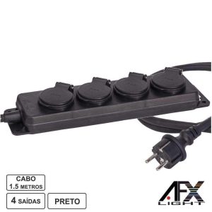 Extensão Elétrica 4x Schuko 1.5m AFXLIGHT - (MS4FR-IP)