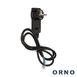Ficha Schuko Macho C/ Terra Anel Extração C/ Cabo Preto ORNO - (OR-AE-1312/B)
