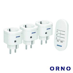 Conjunto 3 Tomadas Elétricas C/ Comando S/ Fios ORNO - (OR-GB-438(GS))