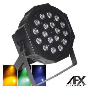 Projetor Luz C/ 18 LEDS 1W RGB DMX Mic Flat AFXLIGHT - (PARLED118)
