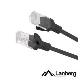 Cabo De Rede U/UTP CAT6 1m Preto LANBERG - (PCU6-10CC-0100-BK)