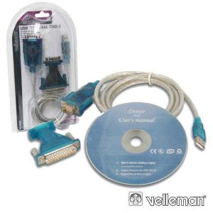 Cabo Adaptador USB / Porta Serie 1M VELLEMAN - (PCUSB6)