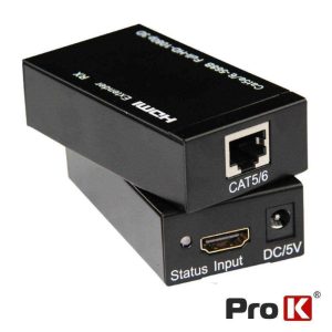 Extensor de Sinal HDMI Via RJ45 CAT5e/6 60m PROK - (PK-HDMIRJ45EXT02)