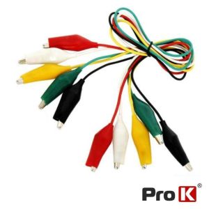 Conjunto 5 Cabos C/ Pinças Crocodilo Várias Cores PROK - (PKPC5/32)
