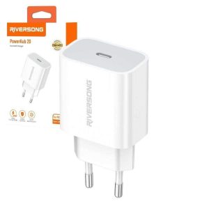 Alimentador Comutado USB-C PD QuickCharge 3.0 20W RIVERSONG - (POWERKUB20)