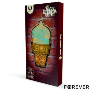 Placa em Metal Decorativo Retro FOREVER - (RETROICECREAM)