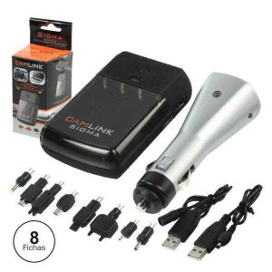 Carregador De Baterias Ni-Mh AAA + 8 Adap Telemóvel + USB - (SIGMA)