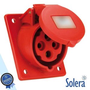 Ficha Cee Fêmea Painel 3 Polos (3p+t) Tampa 16a IP44 SOLERA - (SLR-931142A)