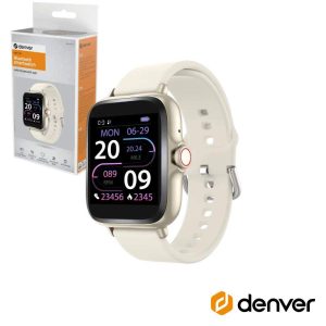 SmartWatch P/ Android iOS Bege DENVER - (SWC-156BEMK3)