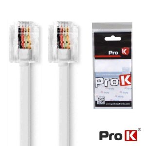 Cabo Telefone RJ11 Branco 10m PROK - (VCRJ1110A)