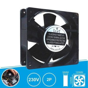 Ventilador 230V 120x120x38mm 2 Pinos KLA230AS119ABTX-F LUFT - (VEN12038/230C)