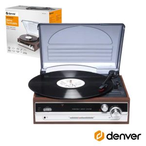 Gira-Discos 33/45/78RPM Vintage AUX/FM DENVER - (VPR-190MK3)