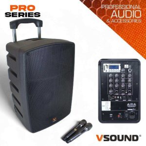 Coluna Amplificada 15" 300W USB/BT/SD/Bat/2xMIC UHF VSOUND - (VSSPORT15PRO)