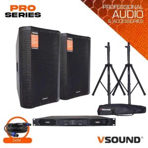 Sistema de Som Amplificado Pro Series 1200W VSOUND - (VSSPRO2000-212)