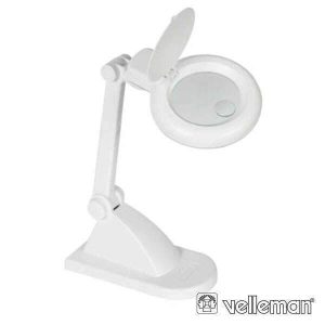 Candeeiro C/ Lupa Secretária 3+12 Dioptrias 12W VELLEMAN - (VTLAMP8)