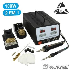 Estação De Soldar E Dessoldar Regulável 100W 230V VELLEMAN - (VTSSD3)