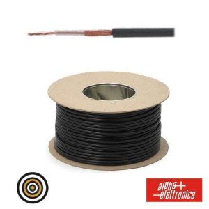 Cabo Microfone 1 Condutor + Malha 0.60mm Ø4.7mm Preto - (WTR82)